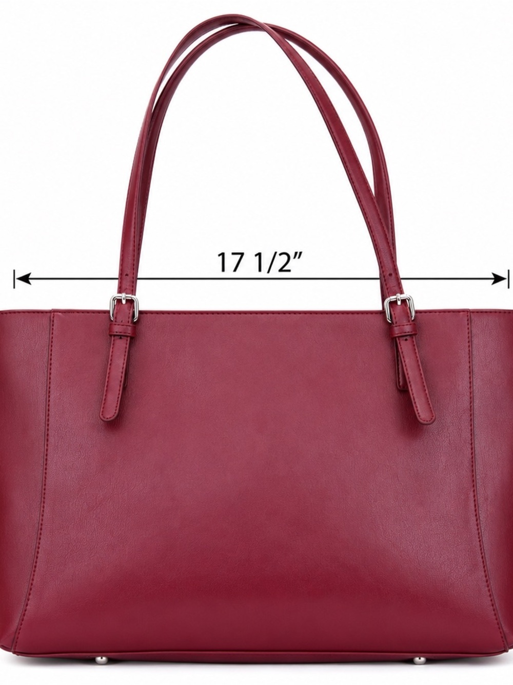 Badgley Mischka Tote Vinipiel Burgundy Logo MB Dorado - Bolsa de Trabajo - Picture 6 of 11